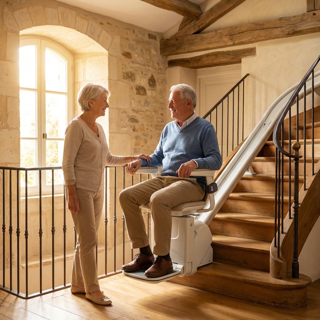 Couple senior heureux utilisant un climatisation moderne